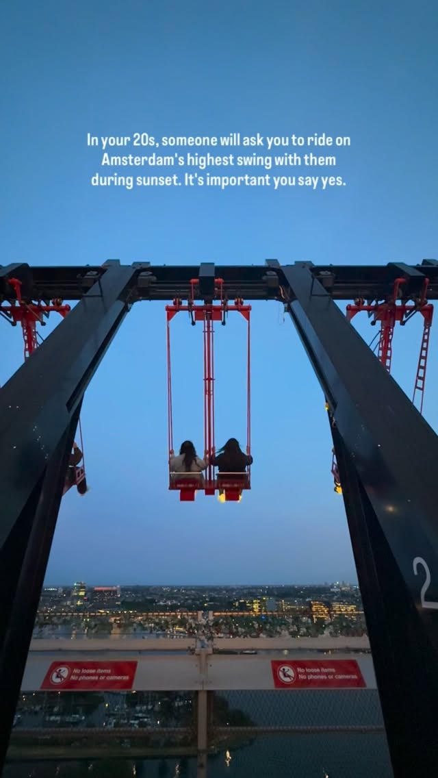 Sunset Swing Over Amsterdam's Skyline