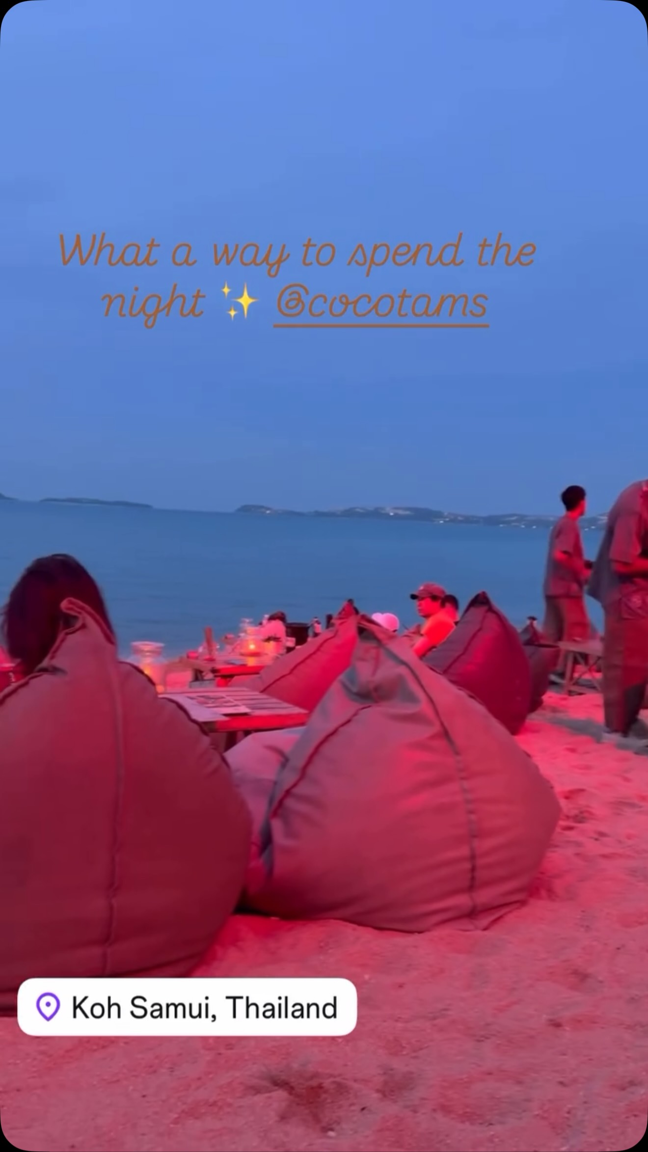 Beachside Restaurant With Colorful Lights