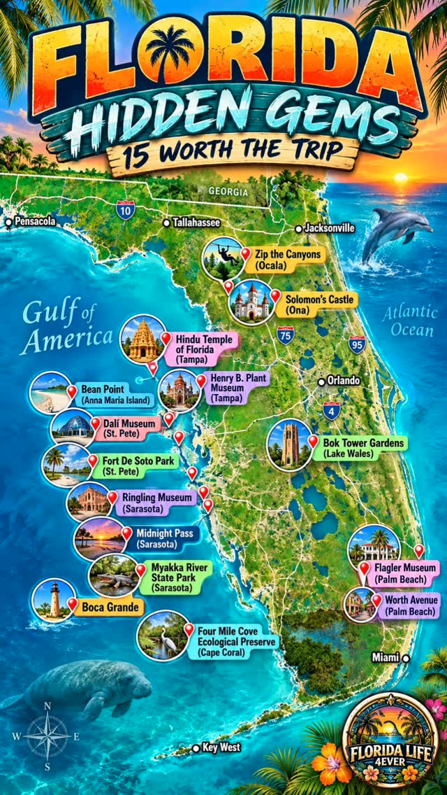 Florida's Road Trip: 15 Hidden Gems Explored