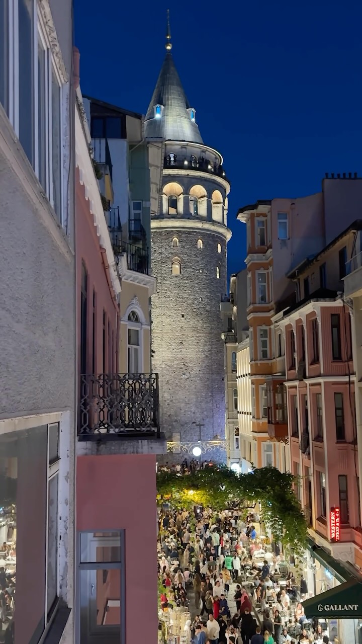 Vintage Hotel Room With Galata Tower View