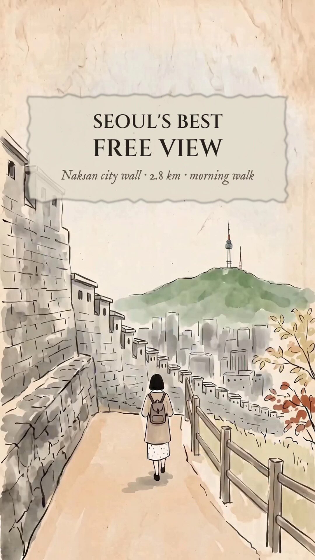 Seoul City Wall Walk Through Naksan Park