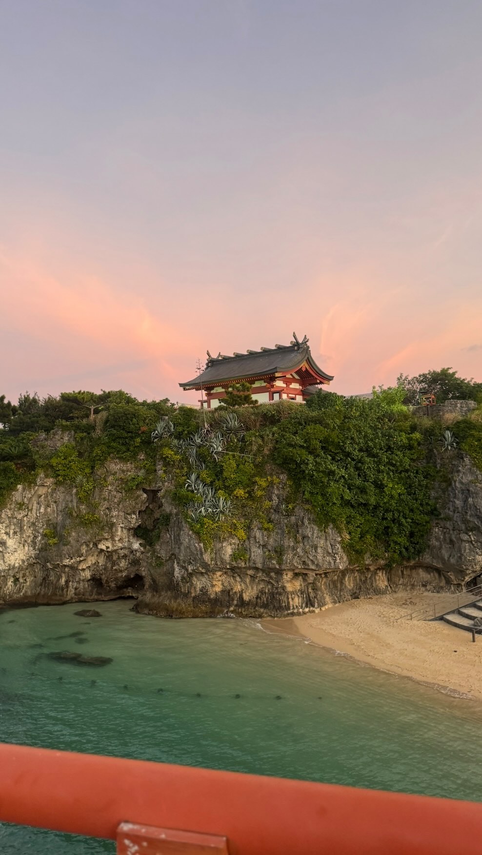 Okinawa Shrine Overlooks Turquoise Beach
