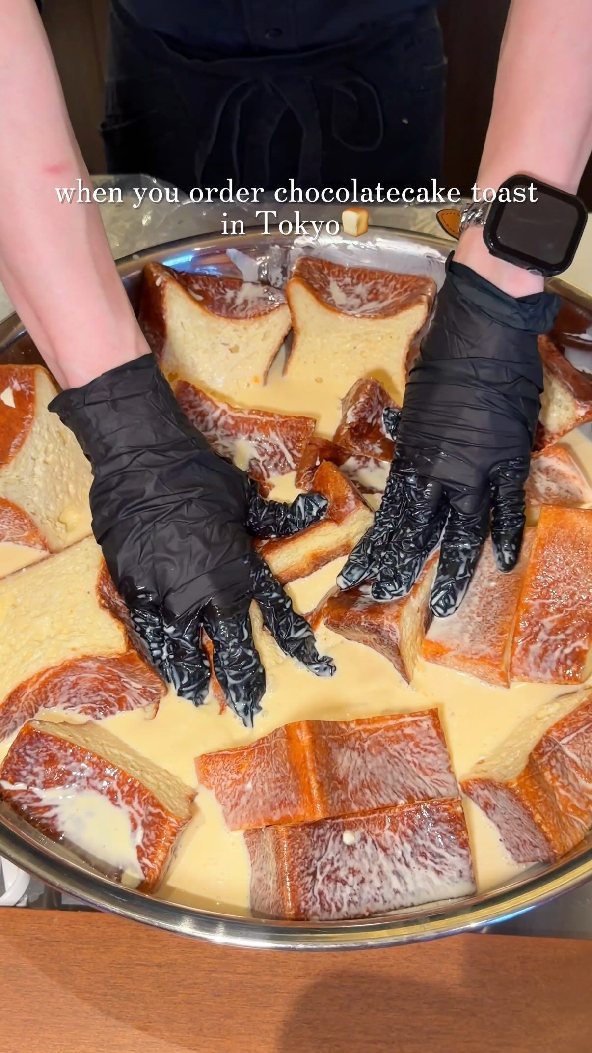 Chocolate Cake Toast Dessert in Ginza