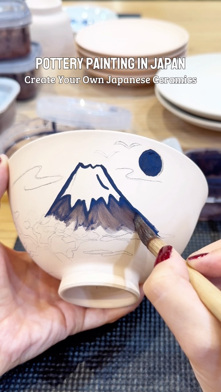 Kyoto Pottery Painting Workshops With Mt. Fuji Designs