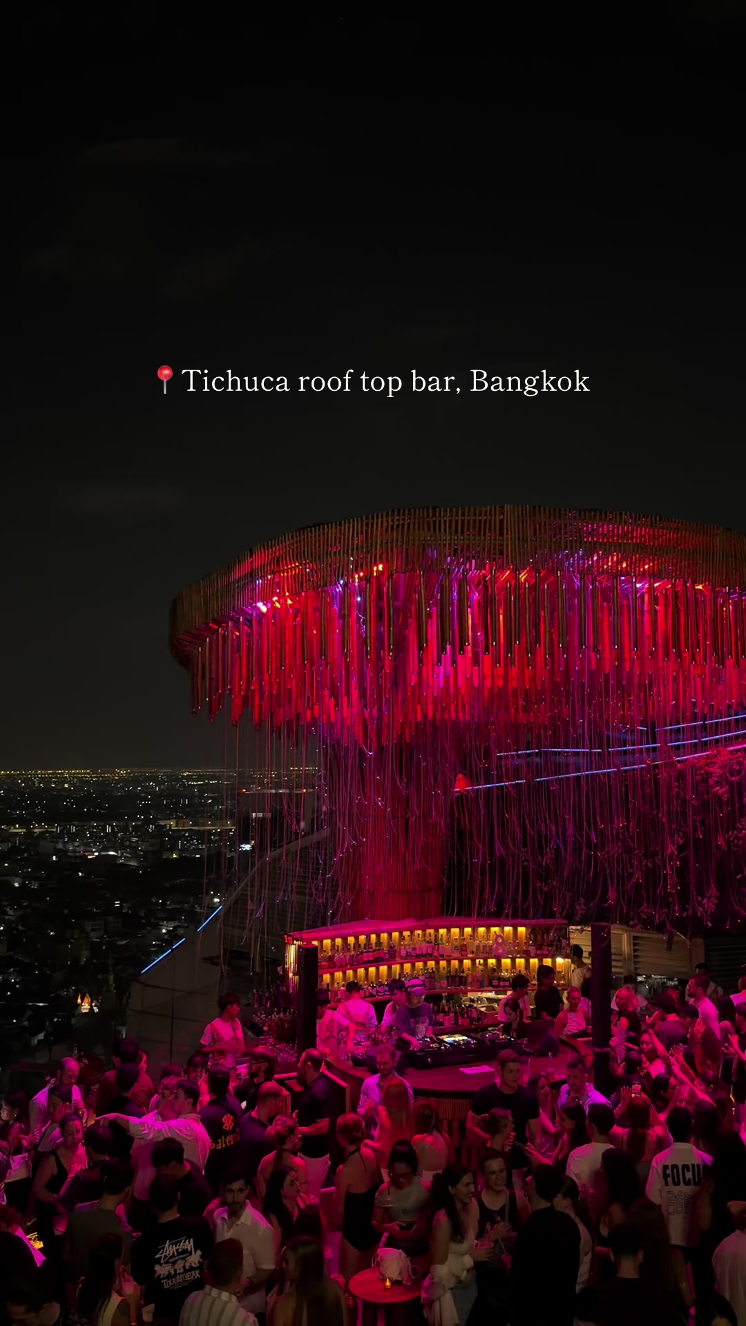 Bangkok Rooftop Bar With Tree Centerpiece