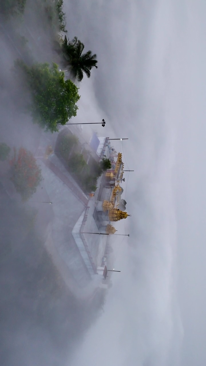 Mavanuru Malleshwara Temple Shrouded in Mist