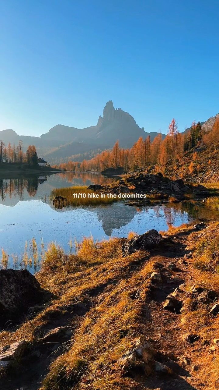 Autumn Hike At Lago Federa In The Dolomites