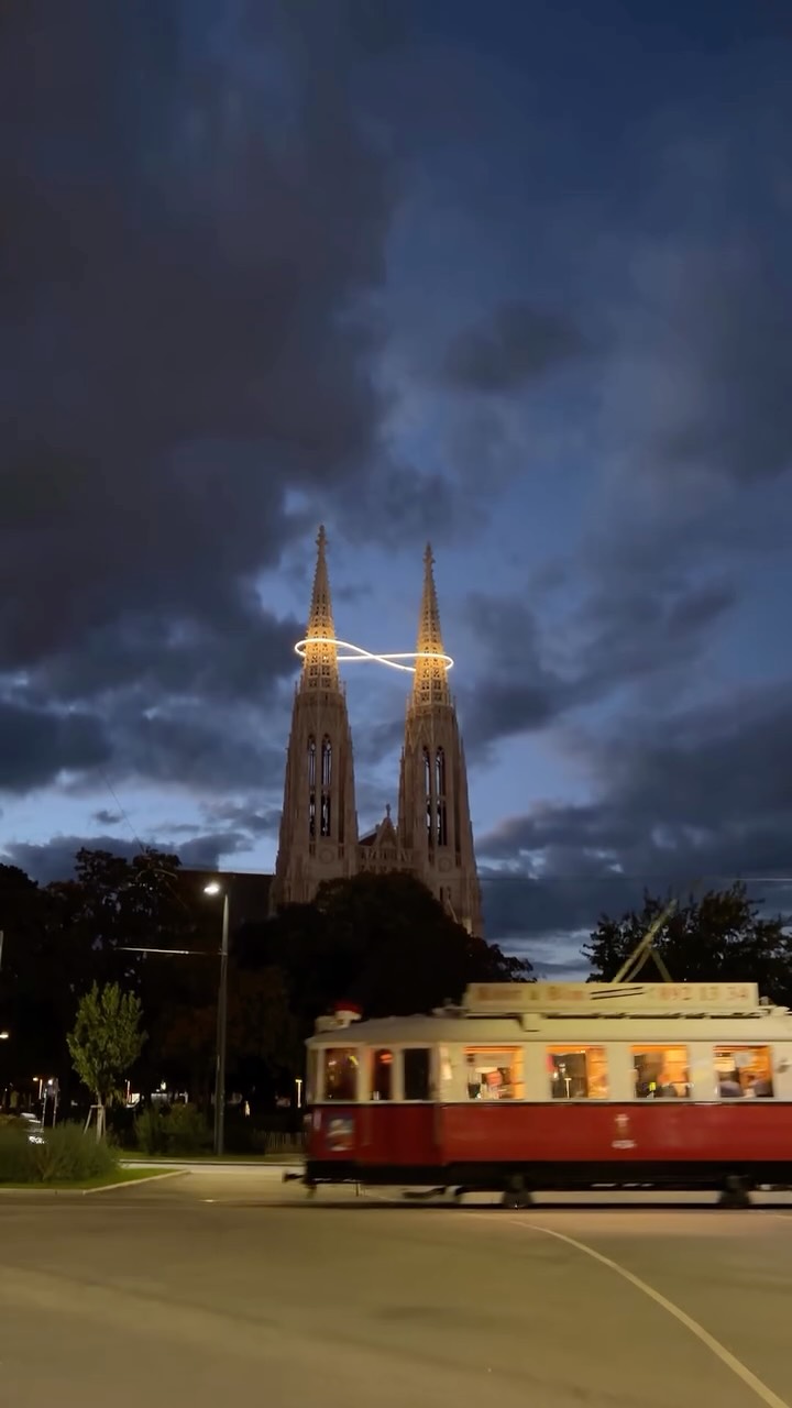 Gothic Church With Infinity Symbol Overlay