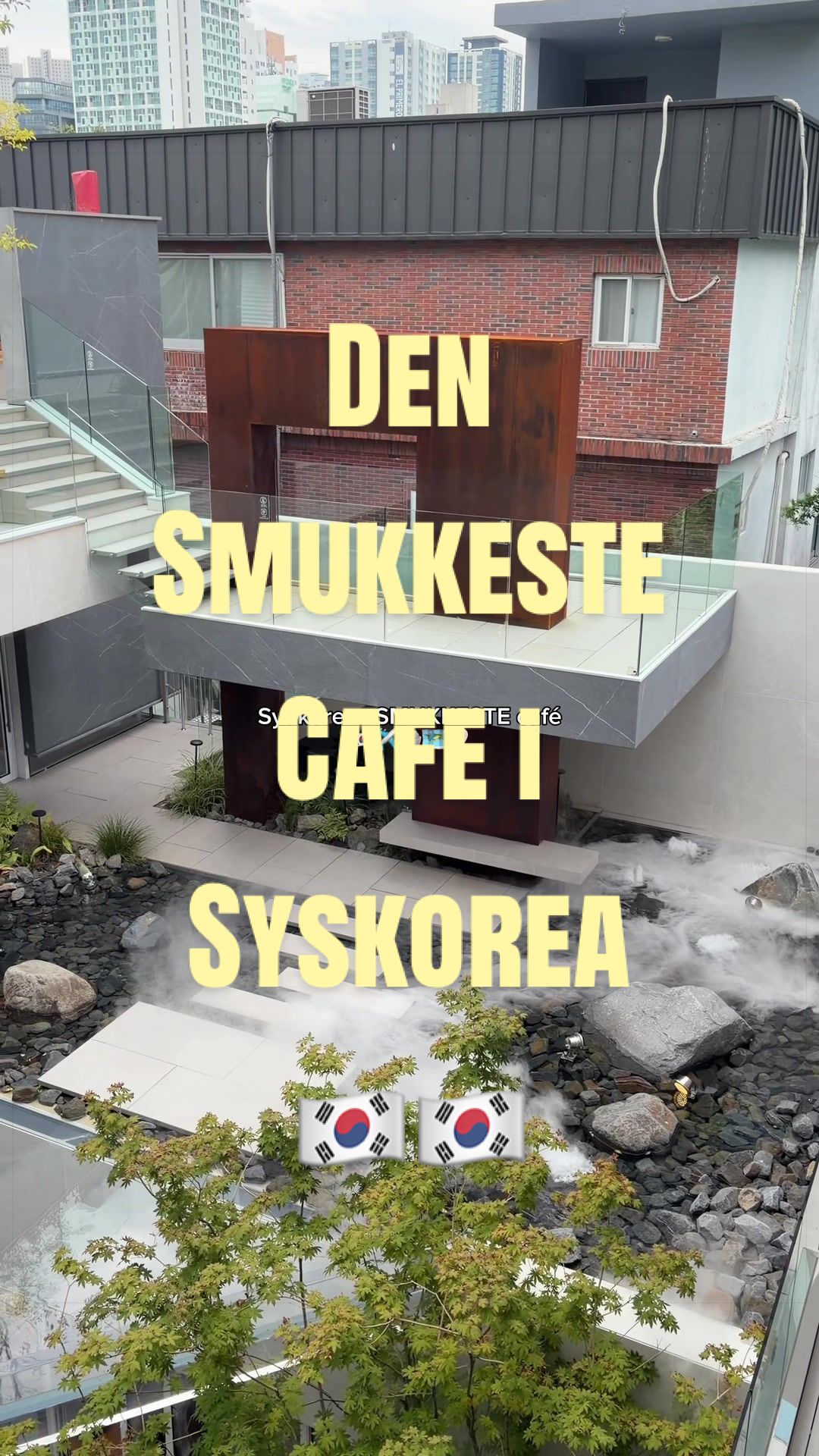 Busan Cafe's Lush Greenery And Water Feature