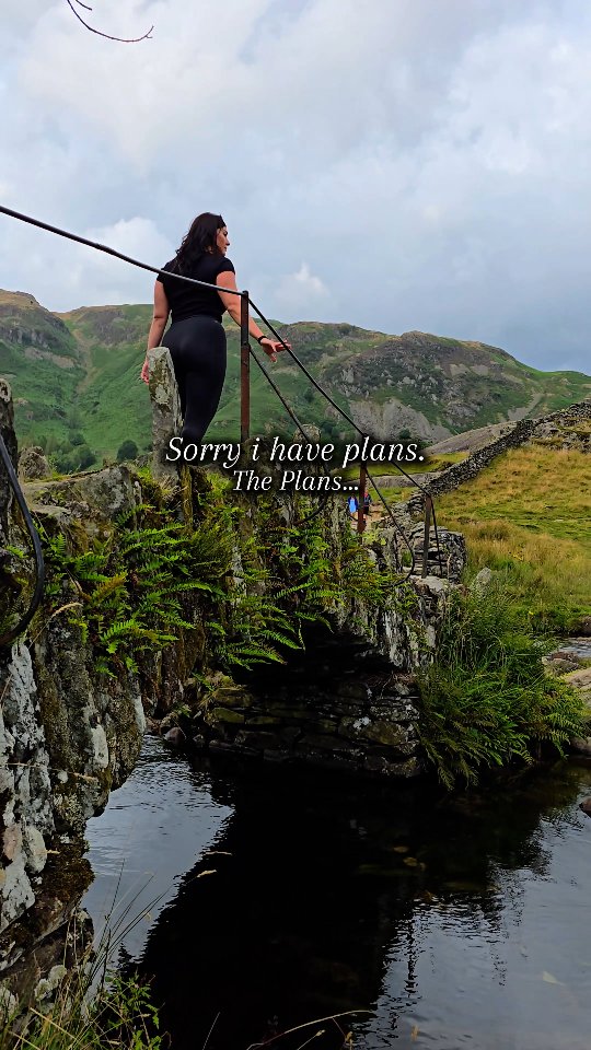 Lake District's Historic Slate Bridge and Scenery
