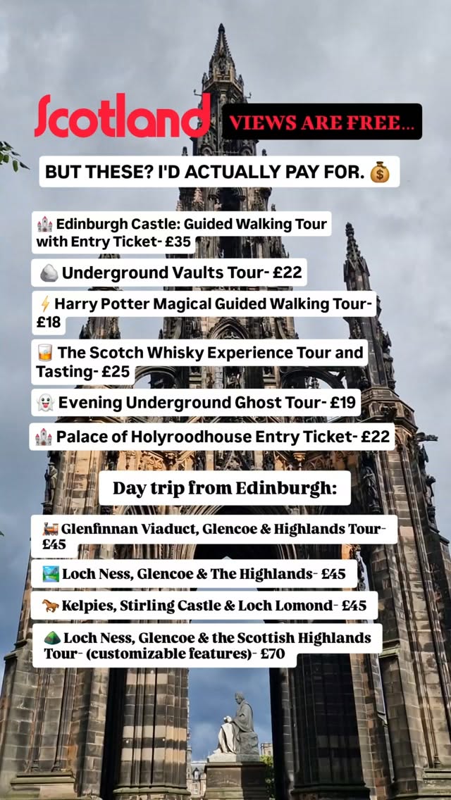 Scottish Attractions And Day Trips From Edinburgh