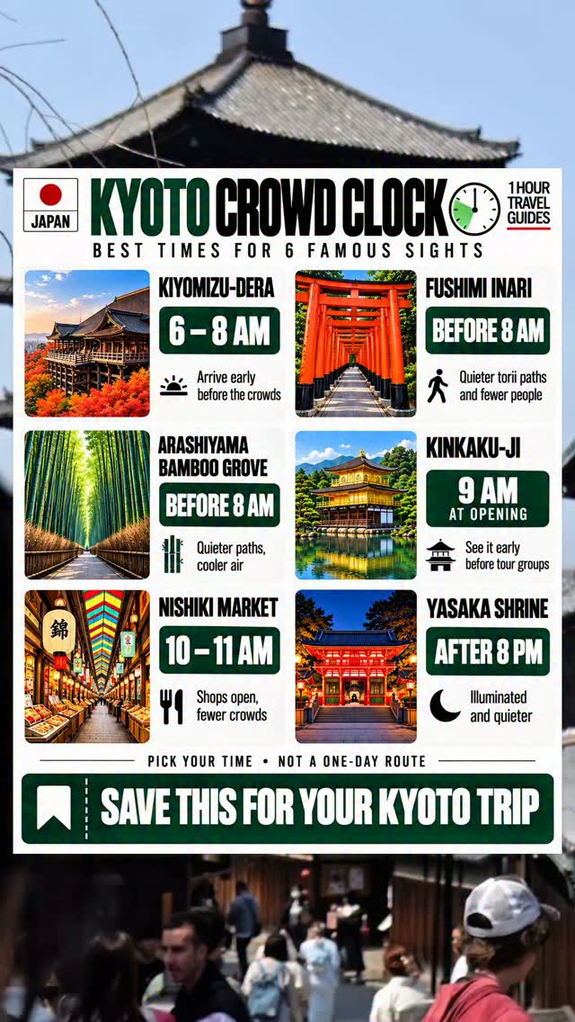 Best Times to Visit Six Kyoto Attractions