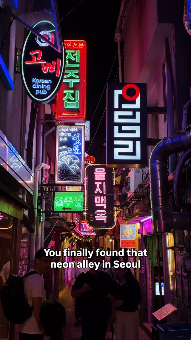 Neon-Lit Dining Alley in Euljiro 3-ga