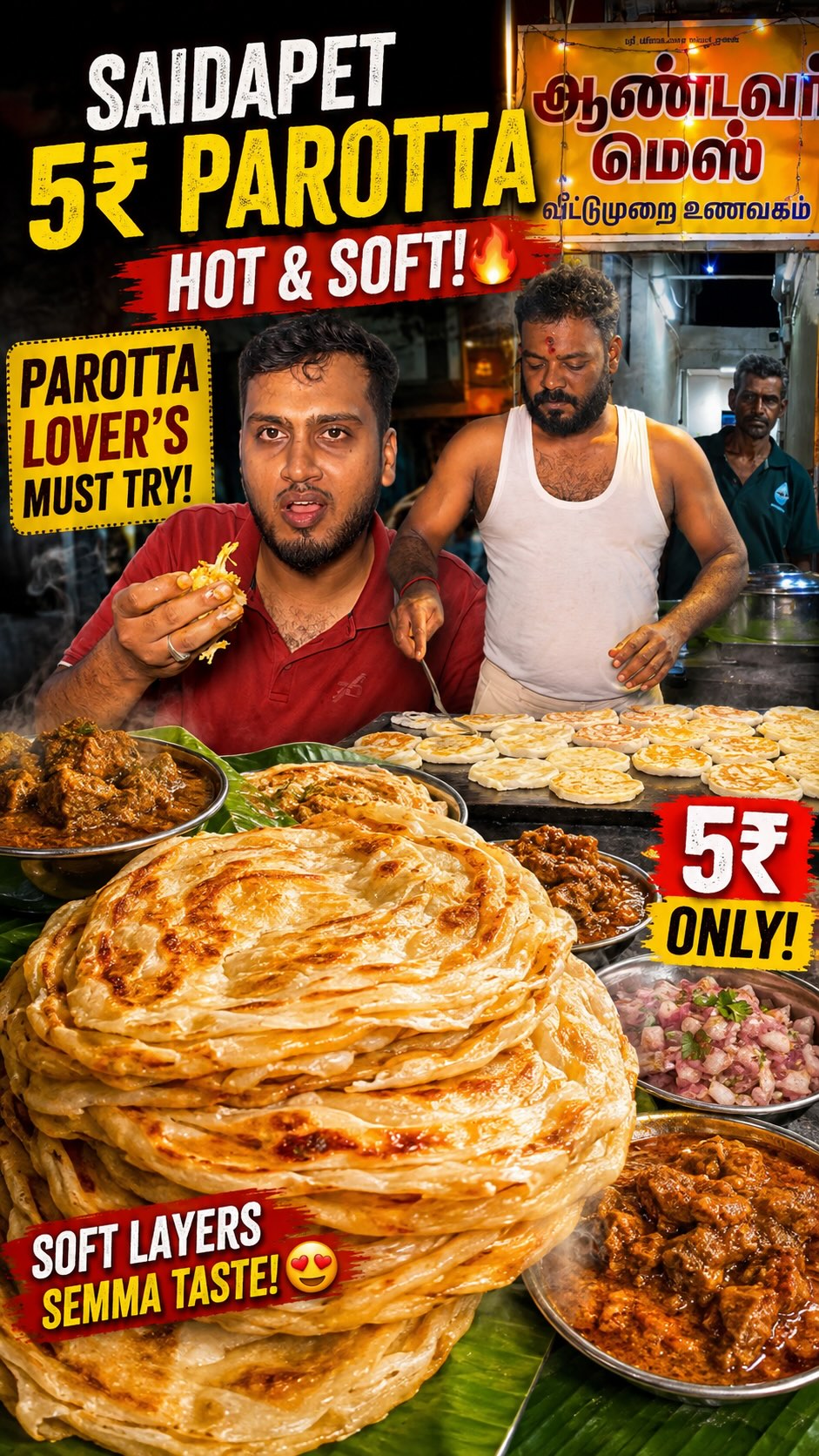 Chennai Messes Offer Variety of Parotta and Curries
