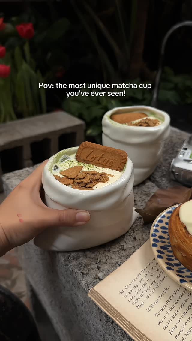 Ngam Cafe Serves Matcha Drinks in Unique Rice Sack Cups