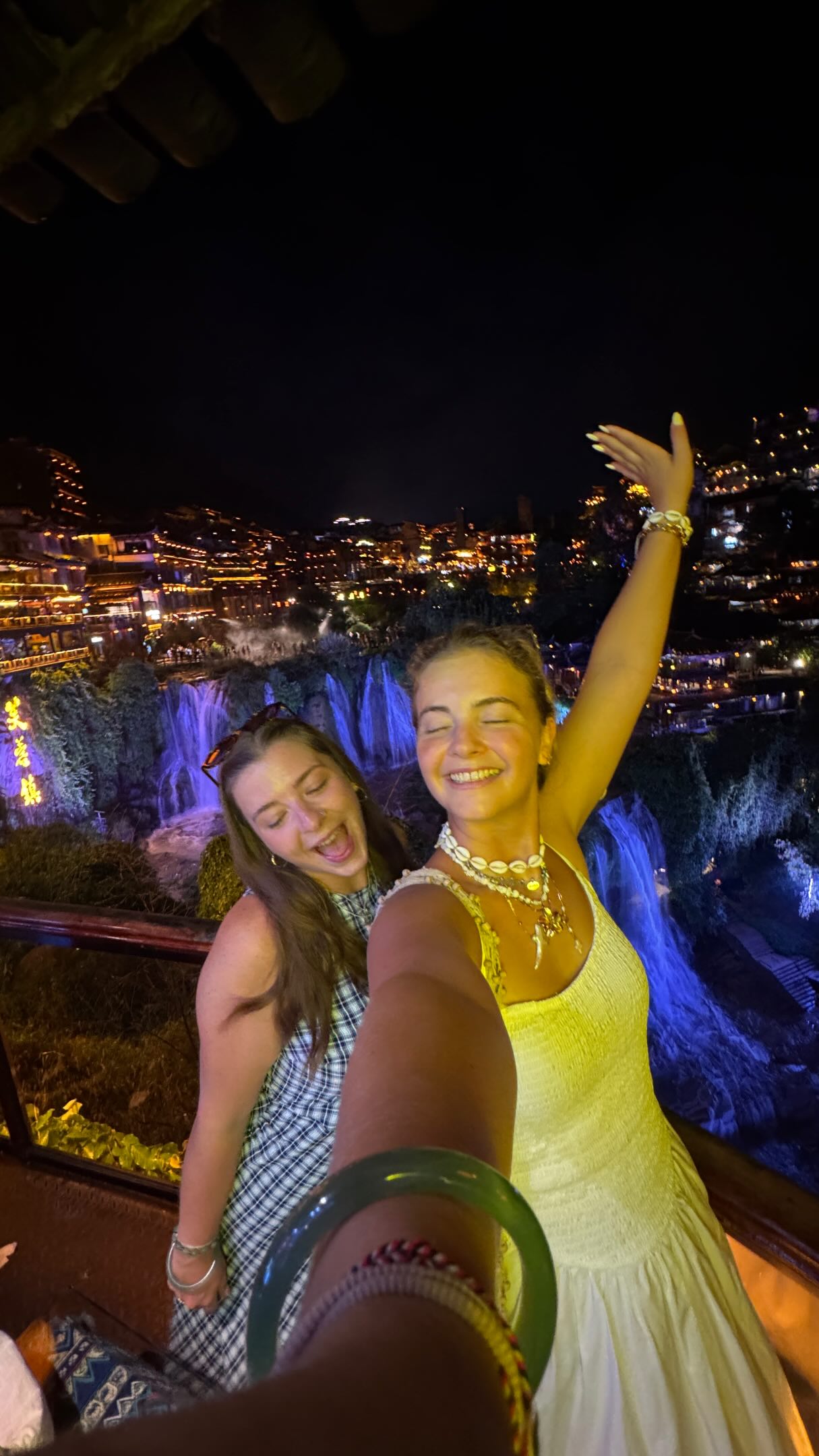 Furong Town's Enchanting Nighttime Drone Footage