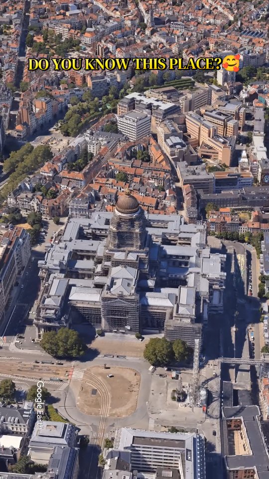 Aerial View of Brussels Palace of Justice