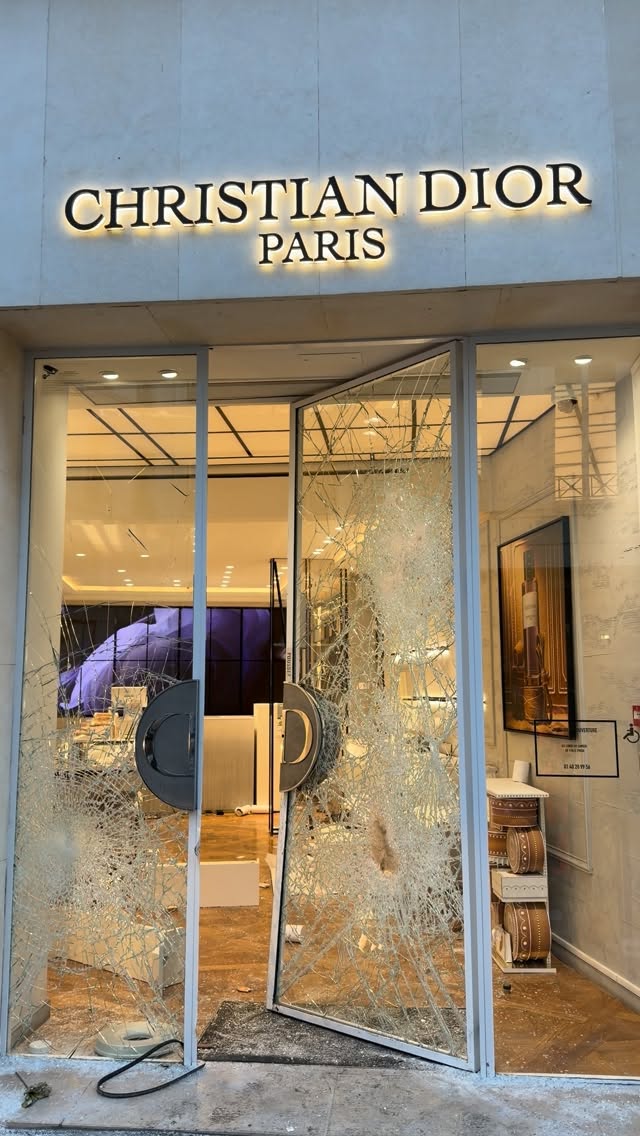 Parisian Landmarks and Luxury Stores Damaged by Protests