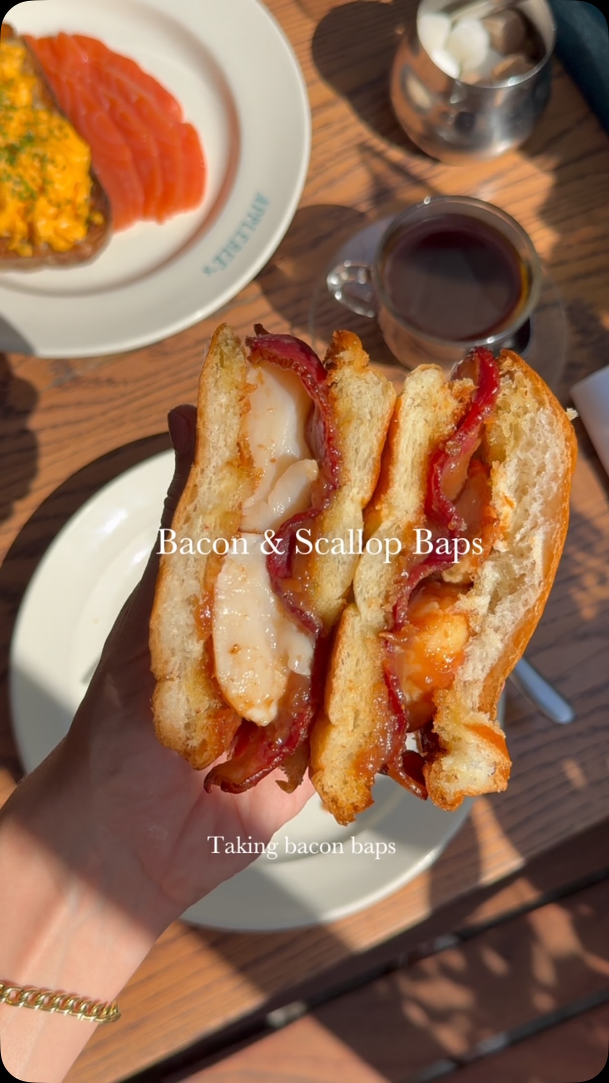 Bacon and Scallop Bap Preparation at Borough Market