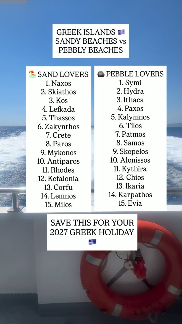 Greek Islands: Sandy Shores Versus Pebble Beaches