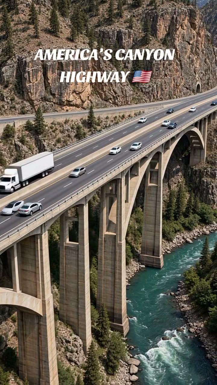 I-70 Through Glenwood Canyon Alongside Colorado River