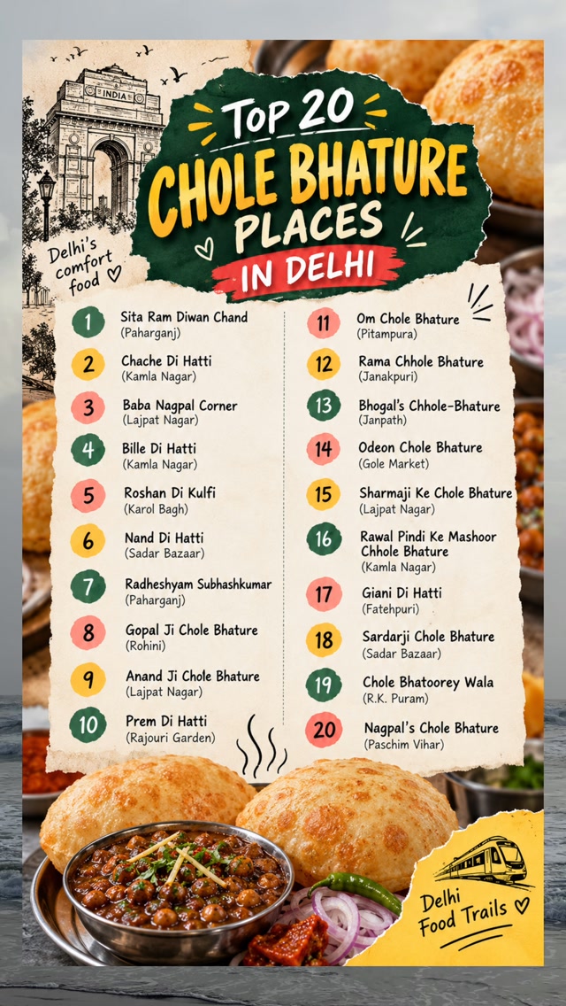 Delhi's Best Chole Bhature Eateries