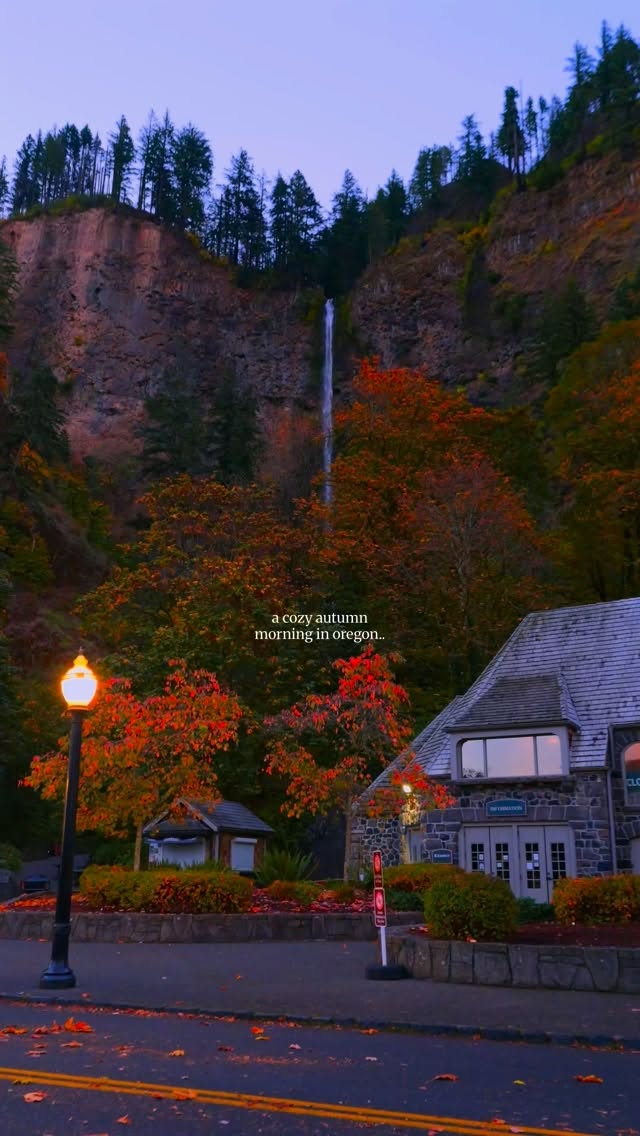 Oregon's Multnomah Falls In Autumn Majesty