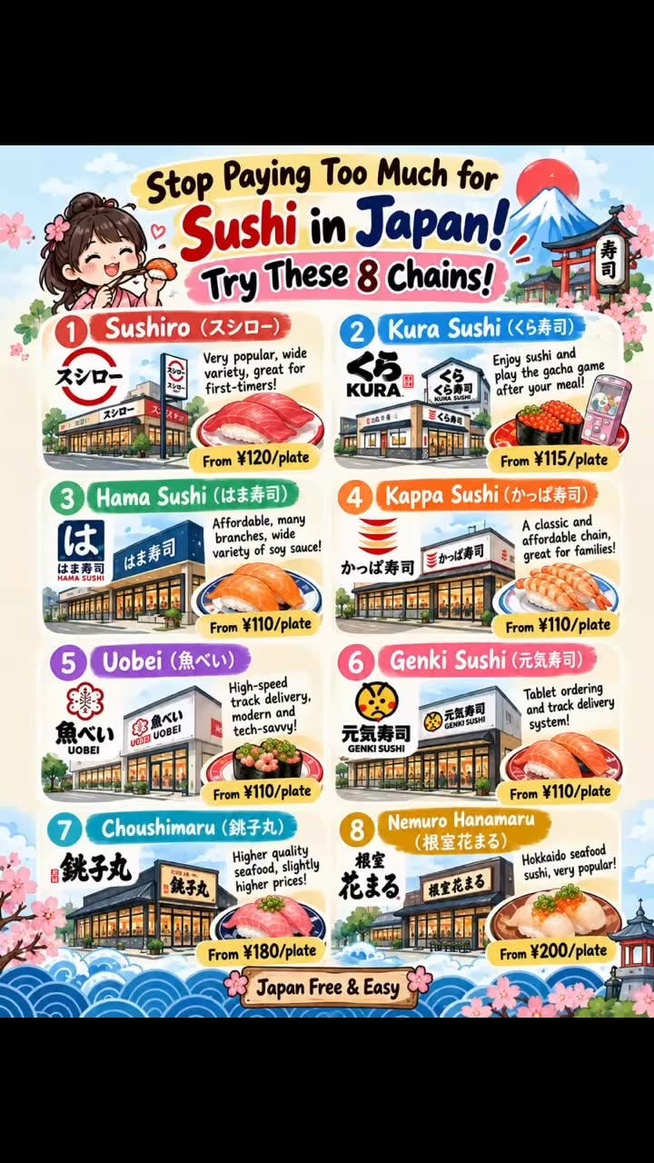 Popular Budget Sushi Chains Across Japan