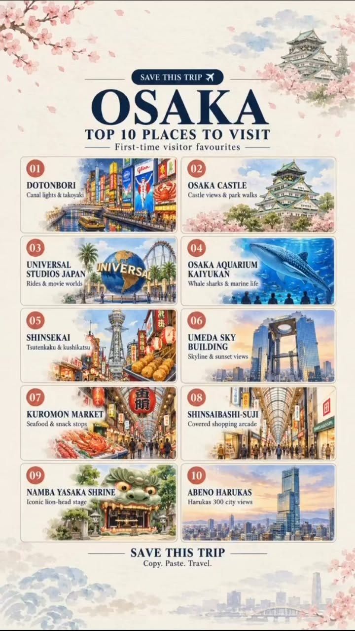 Top Destinations for Exploring Osaka's Culture