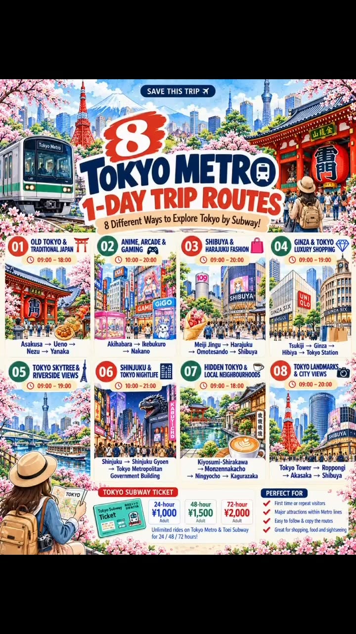 Tokyo Day Trip Itineraries Via Subway