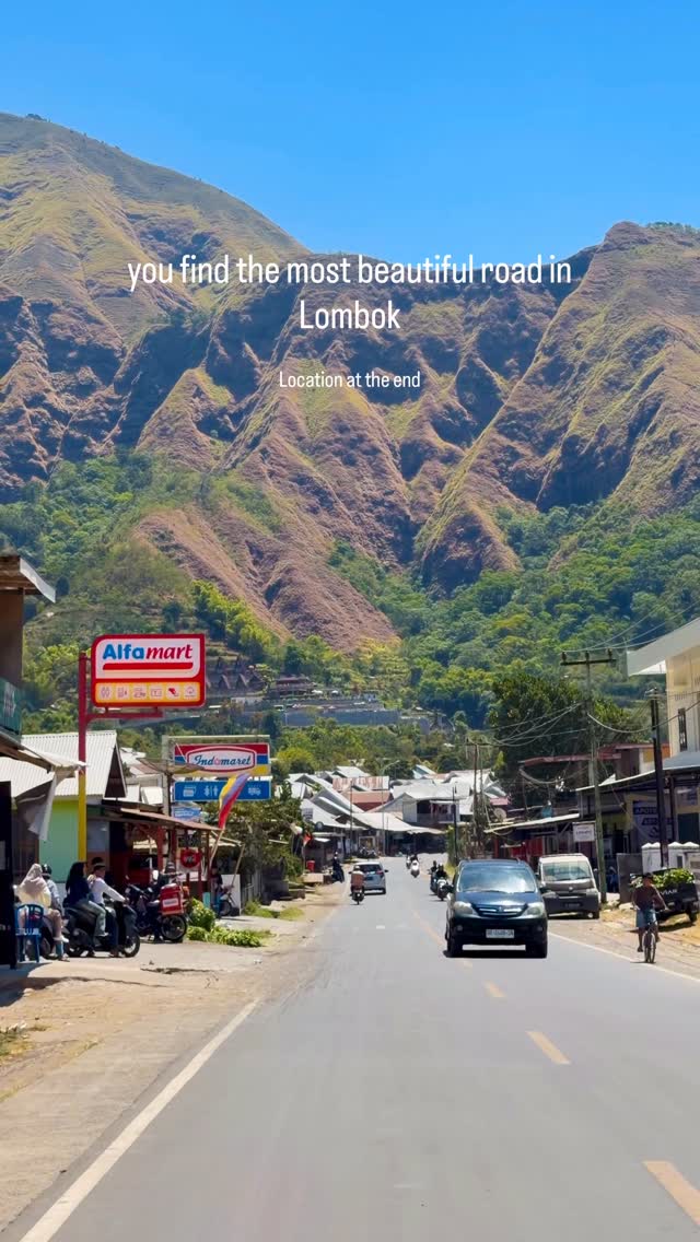 Scenic Sembalun Road in Lombok, Indonesia