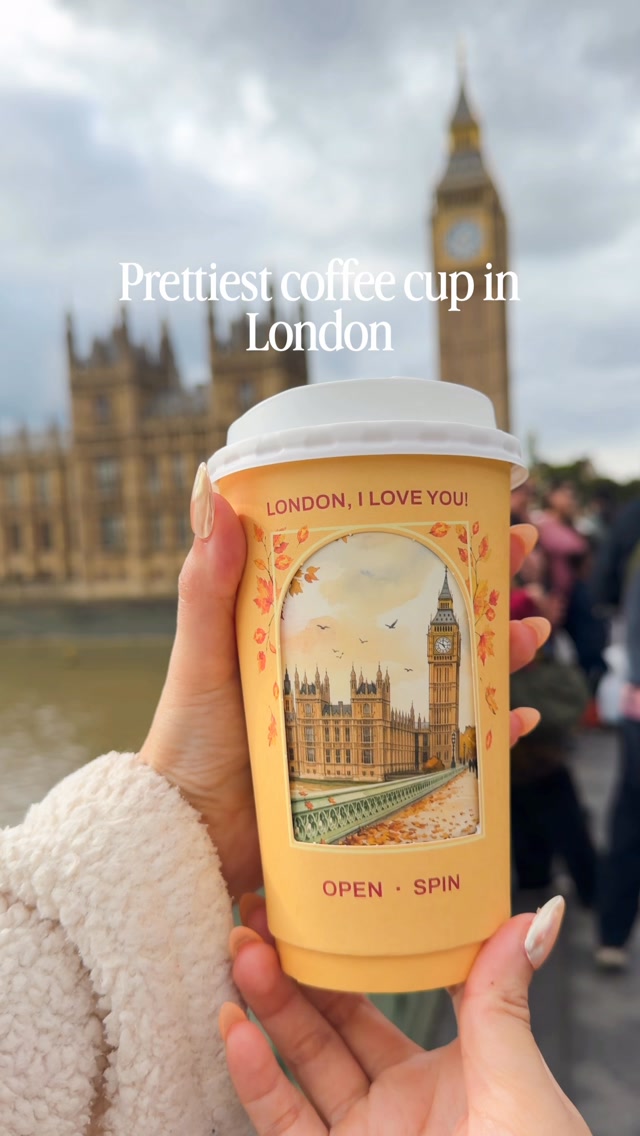London Landmarks Featured on Spinning Coffee Cup