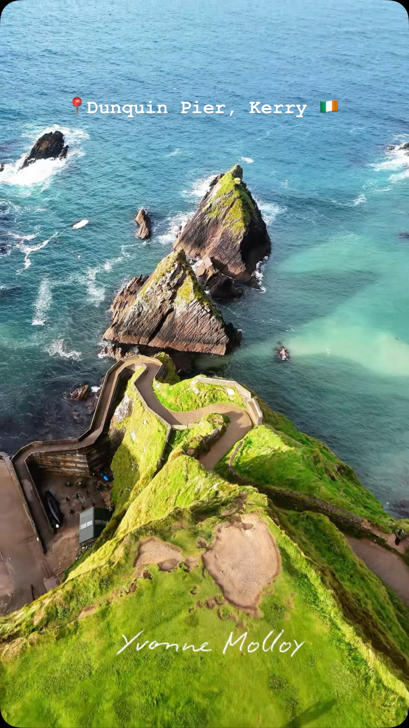 Scenic Irish Pier and Distant Island Views