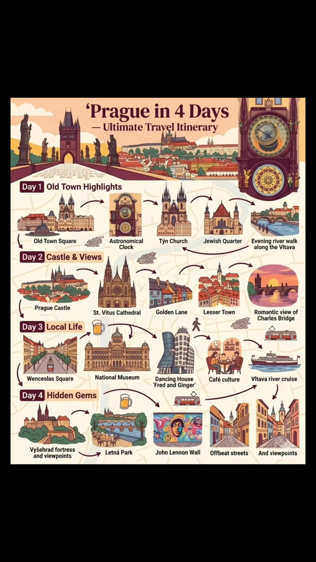 Prague's Iconic Landmarks and Hidden Gems Itinerary