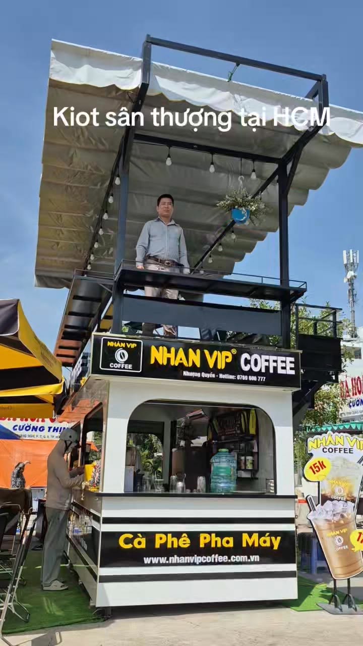 Ho Chi Minh City Rooftop Coffee Kiosk Features Two Levels