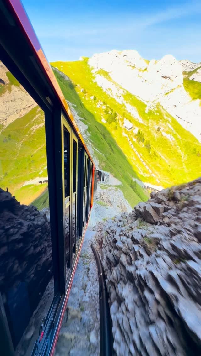 Steep Train Ride Up Mount Pilatus