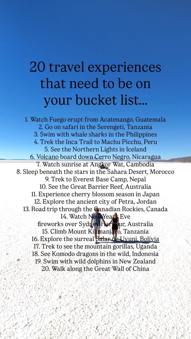 Bucket List Travel Experiences: Wonders of the World