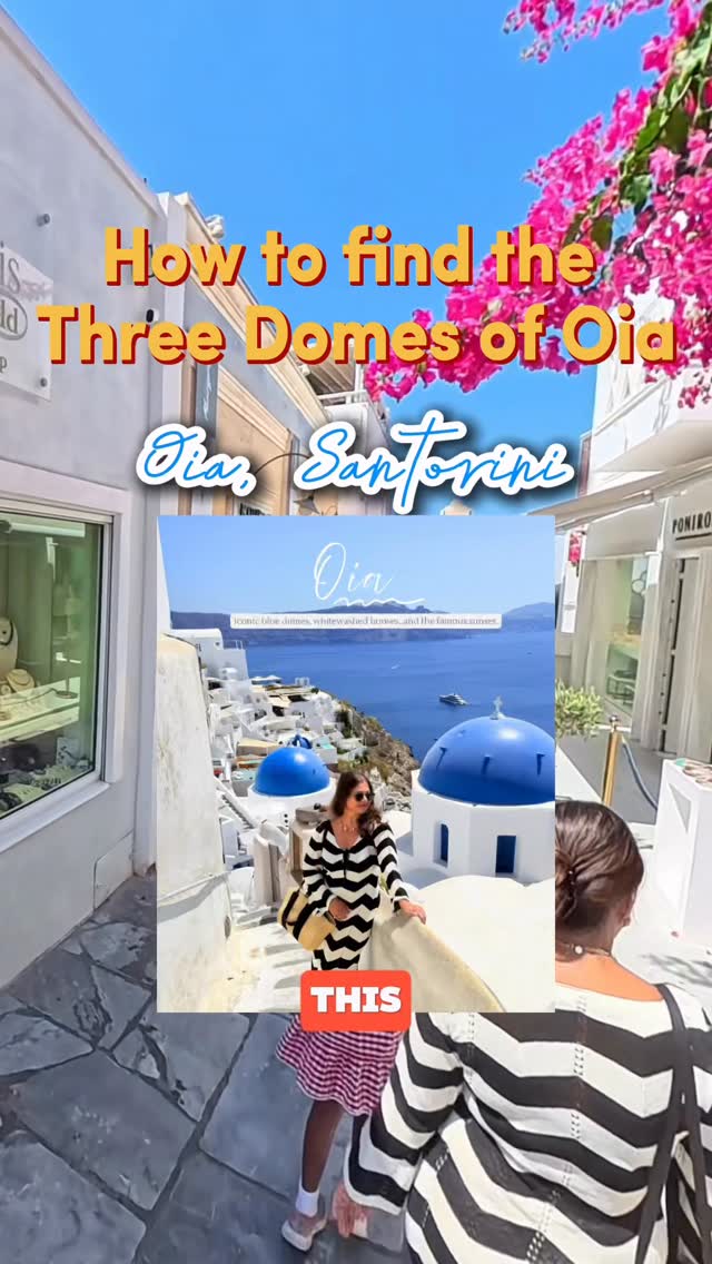 Find the Three Domes in Oia, Santorini