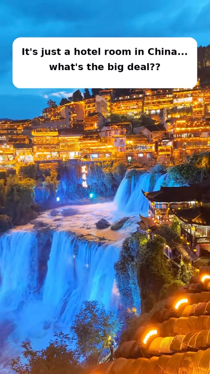 Waterfall Views From Hotel Rooms In Furong Town